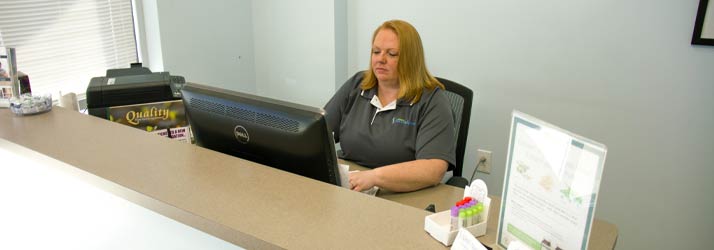 Chiropractic Brownsburg IN Reception Desk